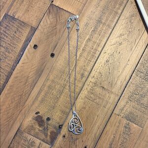 Brighton Silver Teardrop Swirl Necklace